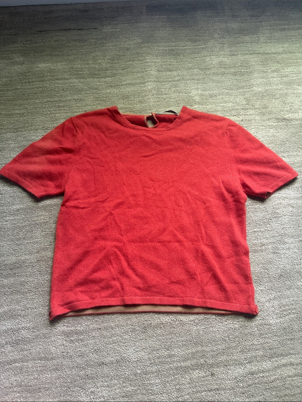 Brunello Cucinelli cashmere burnt orange short sleeve sweater